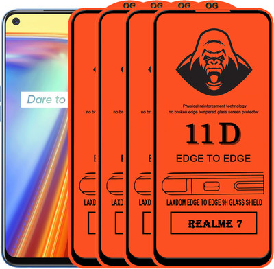 Laxdom Edge To Edge Tempered Glass for REALME 7(Pack of 4)