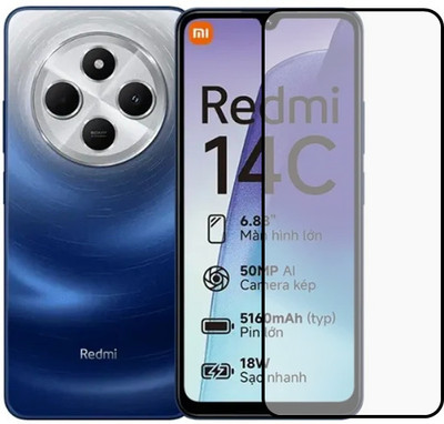 VISHRN Edge To Edge Tempered Glass for REDMI 14C 5G(Pack of 1)