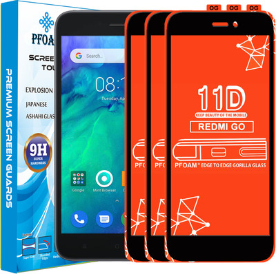 PFOAM Edge To Edge Tempered Glass for REDMI GO(Pack of 3)
