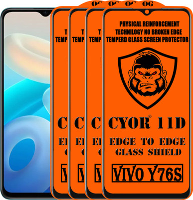 CYOR Edge To Edge Tempered Glass for VIVO Y76S(Pack of 4)