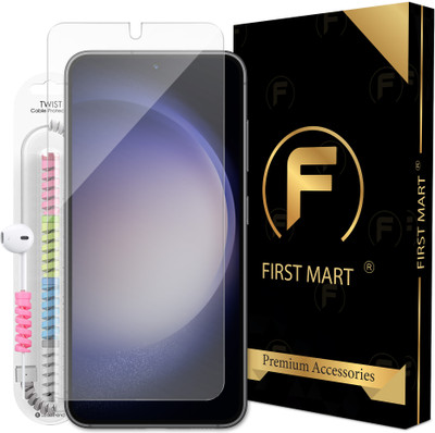 FIRST MART Edge To Edge Tempered Glass for Samsung Galaxy S23 5G, Samsung S23 5G, Samsung Galaxy S22 5G, Samsung S22 5G, OG Tempered Glass with Cable Protector(Pack of 1)