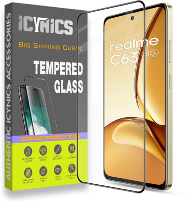 ICYNICS Edge To Edge Tempered Glass for Realme C63 5G, Anti-Fingerprint, Waterproof, Oil-resistant, Bubble-Free, Anti-Static with Full Screen Coverage & Easy Installation(Pack of 1)