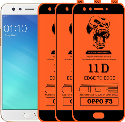PFOAM Edge To Edge Tempered Glass for Oppo F3(Pack of 3)