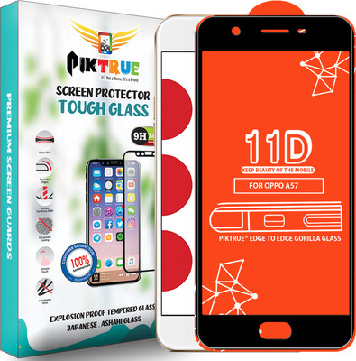 PikTrue Edge To Edge Tempered Glass for Oppo A57(Pack of 1)