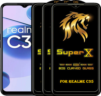 PFOAM Edge To Edge Tempered Glass for REALME C35(Pack of 3)