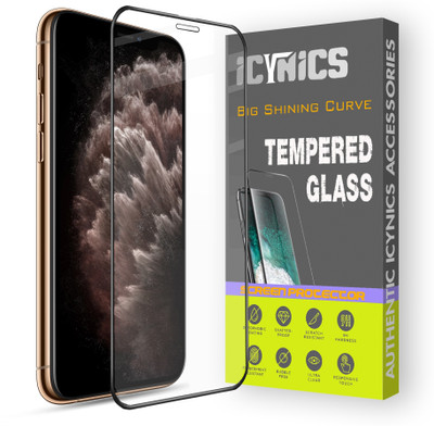 ICYNICS Edge To Edge Tempered Glass for Apple iPhone 11 Pro Max, Anti-Fingerprint, Waterproof, Oil-resistant, Bubble-Free, Anti-Static with Full Screen Coverage & Easy Installation(Pack of 1)
