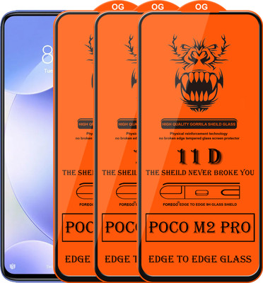 Forego Edge To Edge Tempered Glass for Poco M2 Pro(Pack of 3)