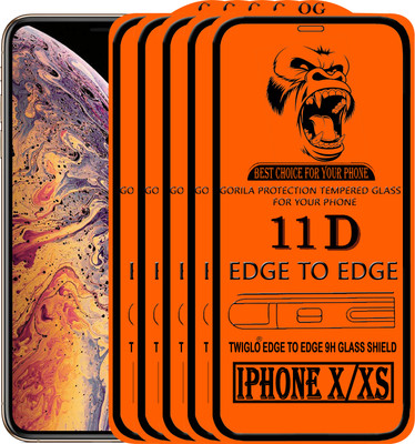 TWIGLO Edge To Edge Tempered Glass for Apple iPhone XS(Pack of 5)