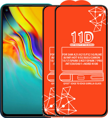 Qyist Edge To Edge Tempered Glass for FOR INFINIX HOT 9 PLAY, INFINIX HOT 10 PLAY, INFINIX HOT 10T, INFINIX HOT 10S, INFINIX HOT 11 PLAY, INFINIX SMART 4 PLUS, INFINIX SMART 6 PLUS, TECNO SPARK 7 PLUS, TECNO POVA NEO(Pack of 2)