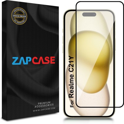 Zapcase Edge To Edge Tempered Glass for Realme C21Y(Pack of 1)