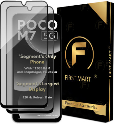 FIRST MART Edge To Edge Tempered Glass for POCO M7 5G, Redmi 14C, realme C75 5G, Matte Finish Glass(Pack of 2)