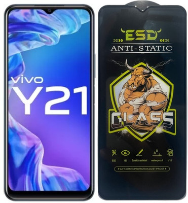 TELESHIELD Edge To Edge Tempered Glass for Vivo Y21, ESD Glass, ESD Protector, Edge to Edge, Screen Protector(Pack of 1)
