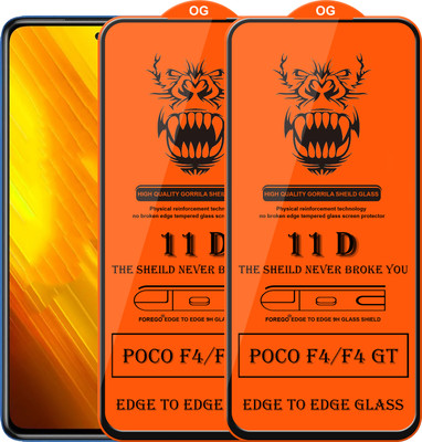 Forego Edge To Edge Tempered Glass for Poco F4 5G(Pack of 2)