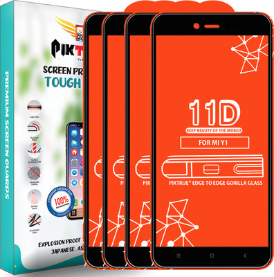 PikTrue Edge To Edge Tempered Glass for Mi Redmi Y1(Pack of 4)