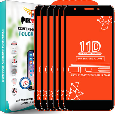 PikTrue Edge To Edge Tempered Glass for Samsung Galaxy A2 Core(Pack of 6)