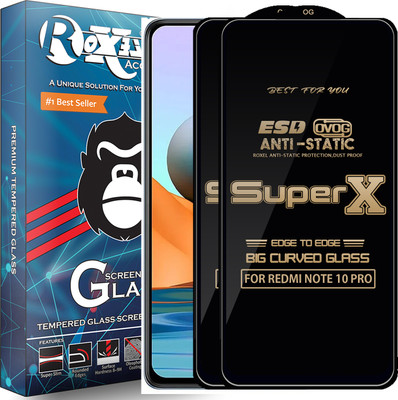 Roxel Edge To Edge Tempered Glass for REDMI NOTE 10 PRO(Pack of 2)