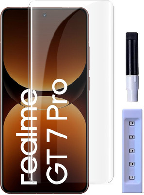 OneTech Edge To Edge Tempered Glass for Realme GT 7 Pro 5G 9H Hardness, UV Premium HD+ Screen Protector Full Protection(Pack of 1)