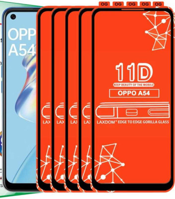mbeat Edge To Edge Tempered Glass for primium quality for OPPO a54 glass(Pack of 5)