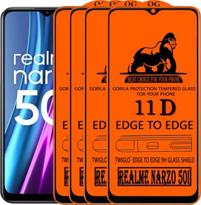 TWIGLO Edge To Edge Tempered Glass for REALME NARZO 50I(Pack of 4)