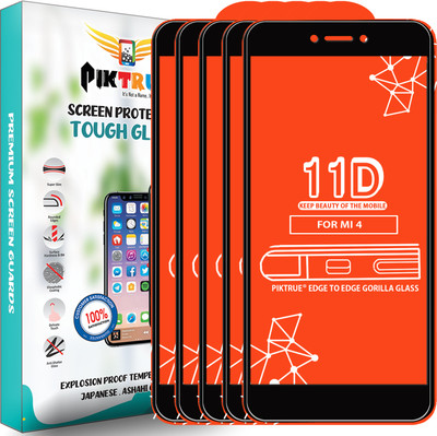 PikTrue Edge To Edge Tempered Glass for Mi Redmi 4(Pack of 5)