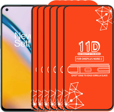 Qyist Edge To Edge Tempered Glass for Oneplus Nord 2(Pack of 6)