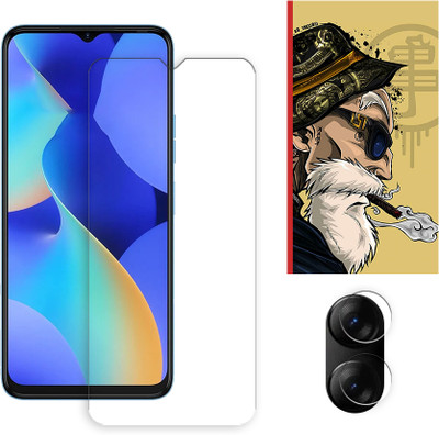 SOMTONE Edge To Edge Tempered Glass for Tecno Pop 7 Pro 4G Tempered Glass Screen Protector | Anti-Scratch | Edge to Edge Full Coverage | 9H Hardness ( 1 FRONT SCREEN GUARD + 1 CAMERA LENS PROTECTOR + 1 FREE BACK EMBOSSED SKIN001 )(Pack of 1)