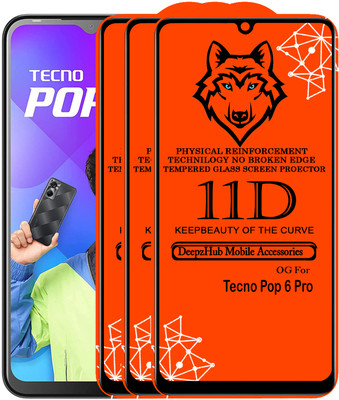 DeepzHub Edge To Edge Tempered Glass for Tecno Pop 6 Pro(Pack of 3)