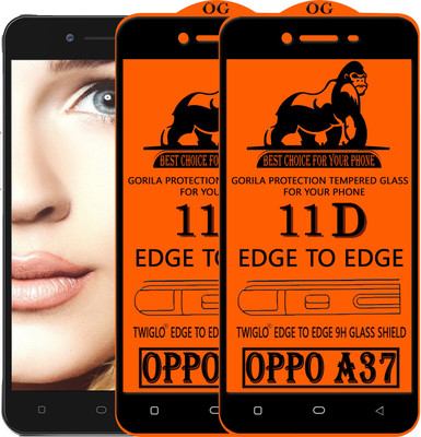 TWIGLO Edge To Edge Tempered Glass for Oppo A37(Pack of 2)