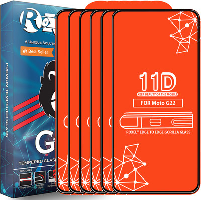 Roxel Edge To Edge Tempered Glass for Motorola G22(Pack of 6)