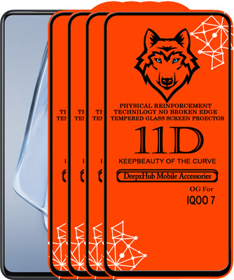 DeepzHub Edge To Edge Tempered Glass for IQOO 7(Pack of 4)