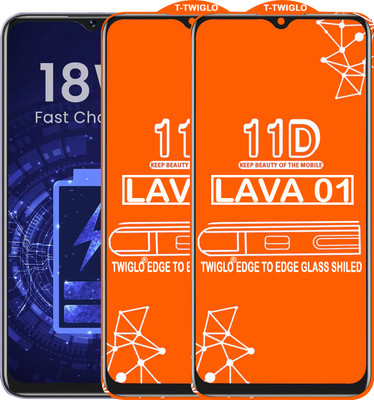 TWIGLO Edge To Edge Tempered Glass for LAVA O1(Pack of 2)