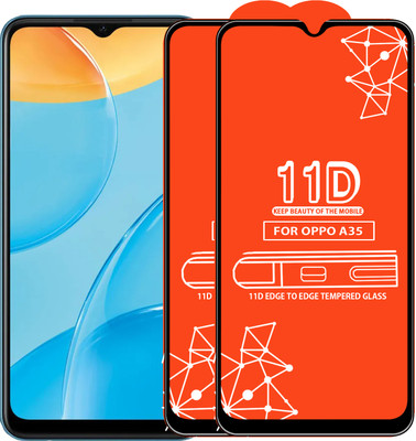 Qyist Edge To Edge Tempered Glass for Oppo A35(Pack of 2)