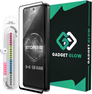 Gadget Glow Edge To Edge Tempered Glass for Lava Storm 5G, Lava Storm, OG Tempered Glass with Cable Protector(Pack of 1)