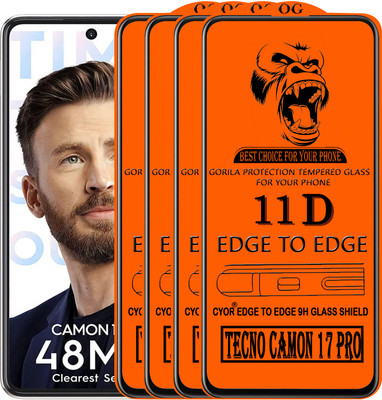 CYOR Edge To Edge Tempered Glass for TECNO CAMON 17 PRO(Pack of 4)