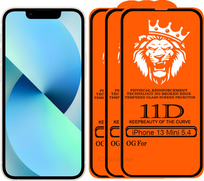 DeepzHub Edge To Edge Tempered Glass for iPhone 13 mini(Pack of 3)