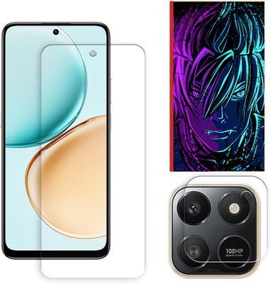 ARBAN Edge To Edge Tempered Glass for Honor X7d 4G Tempered Screen Protector | Anti-Scratch | Edge to Edge Full Coverage | 9H Hardness ( 1 FRONT SCREEN GUARD + 1 CAMERA LENS PROTECTOR + 1 FREE BACK EMBOSSED SKIN002 )(Pack of 1)