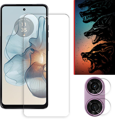 SOMTONE Edge To Edge Tempered Glass for Motorola Moto G24 Power 4G Tempered Glass Screen Protector | Anti-Scratch | Edge to Edge Full Coverage | 9H Hardness ( 1 FRONT SCREEN GUARD + 1 CAMERA LENS PROTECTOR + 1 FREE BACK EMBOSSED SKIN061 )(Pack of 1)