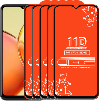 Qyist Edge To Edge Tempered Glass for Vivo Y11(2023)(Pack of 5)