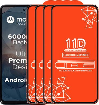 Qyist Edge To Edge Tempered Glass for Moto G24 Power(Pack of 4)
