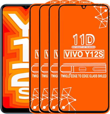 TWIGLO Edge To Edge Tempered Glass for VIVO Y12S(Pack of 4)
