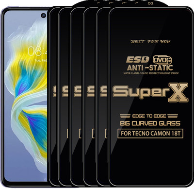 Qyist Edge To Edge Tempered Glass for TECNO CAMON 18T(Pack of 6)