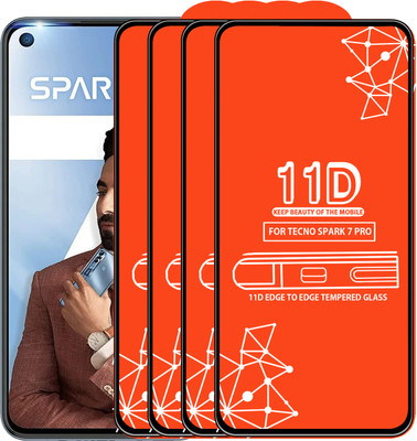 Qyist Edge To Edge Tempered Glass for Tecno Spark 7 Pro(Pack of 4)