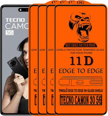 TWIGLO Edge To Edge Tempered Glass for TECNO CAMON 30 5G(Pack of 4)