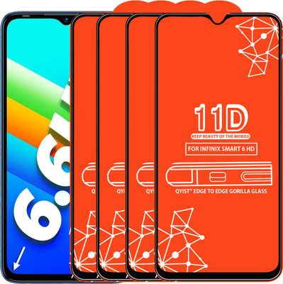 Qyist Edge To Edge Tempered Glass for Infinix Smart 6 Hd(Pack of 4)