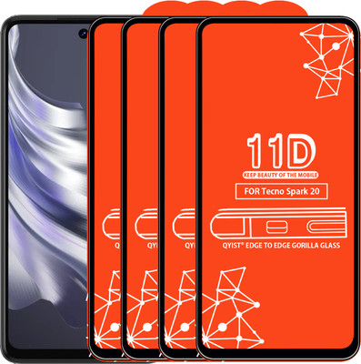 Qyist Edge To Edge Tempered Glass for Tecno Spark 20(Pack of 4)