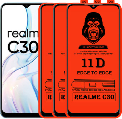 Rofix star Edge To Edge Tempered Glass for REALME C30(Pack of 3)