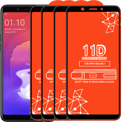 Qyist Edge To Edge Tempered Glass for OPPO Realme 1(Pack of 4)