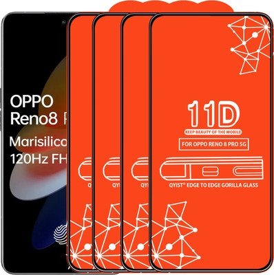 Qyist Edge To Edge Tempered Glass for Oppo Reno8 Pro 5G(Pack of 4)