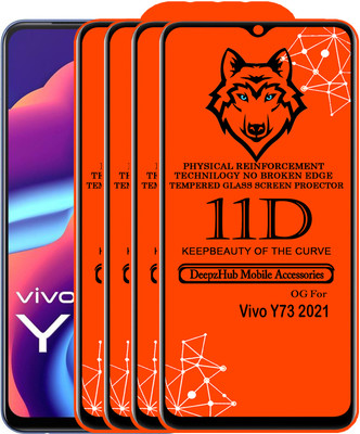 DeepzHub Edge To Edge Tempered Glass for Vivo Y73 2021(Pack of 4)