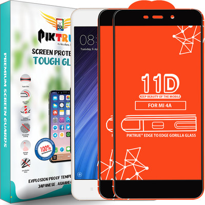 PikTrue Edge To Edge Tempered Glass for Mi Redmi 4A(Pack of 2)